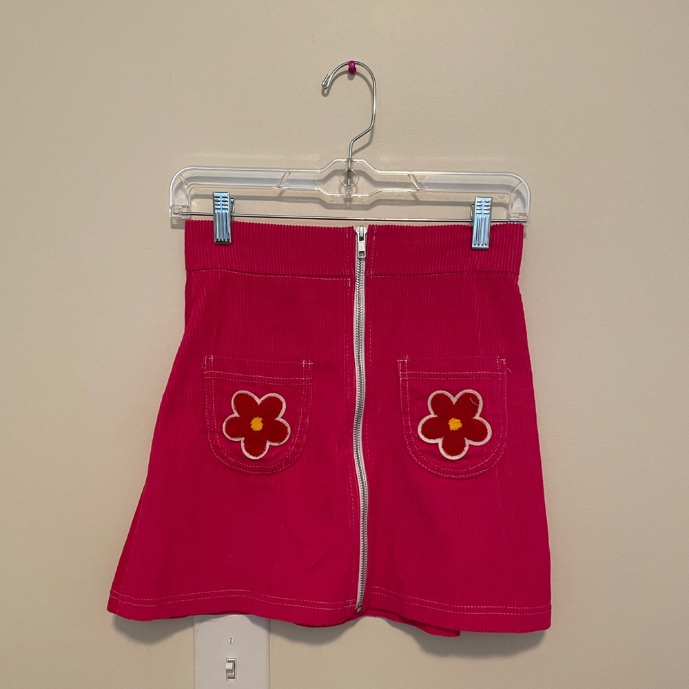 The Ragged Priest Pink Corduroy Mini Skirt